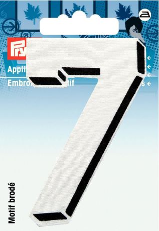 Термоаппликация Prym "Цифра 7", малая, цвет: белый, черный
