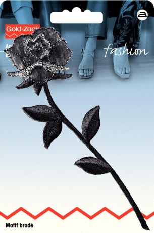 Термоаппликация Prym "Роза со стебелем", цвет: черный