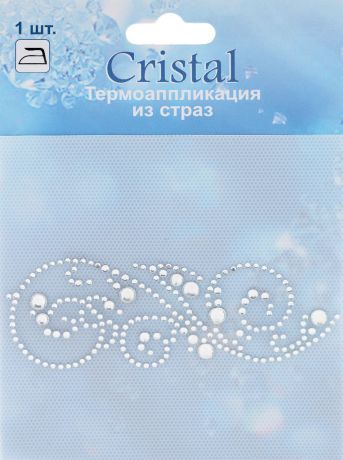 Термоаппликация из страз "Cristal", 4 см х 11,4 см