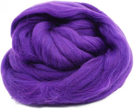 Шерсть для валяния "Троицкая", цвет: фиолетовый, 100 г