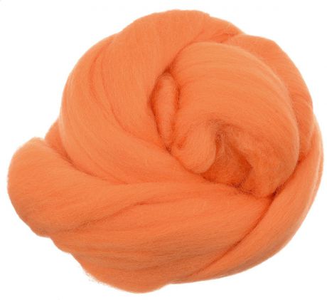 Шерсть для валяния "Gamma", полутонкая, цвет: оранжевый (0491), 50 г