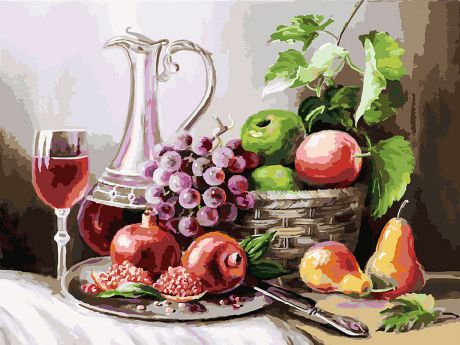 Живопись на холсте Белоснежка "Натюрморт с фруктами", 30 х 40 см