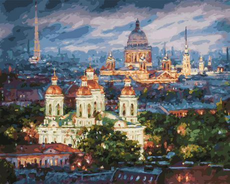 Живопись на холсте Белоснежка "Все краски вечера. Санкт-Петербург", 40 х 50 см