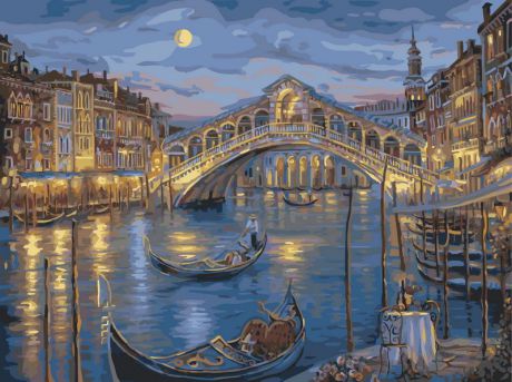 Живопись на холсте "Венецианская ночь", 40 х 50 см. 846-AB