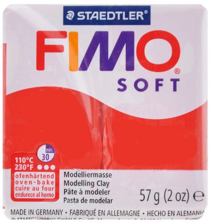 Полимерная глина Fimo "Soft", цвет: индийский красный, 57 г
