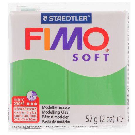 Полимерная глина Fimo "Soft", цвет: тропический зеленый (53), 57 г