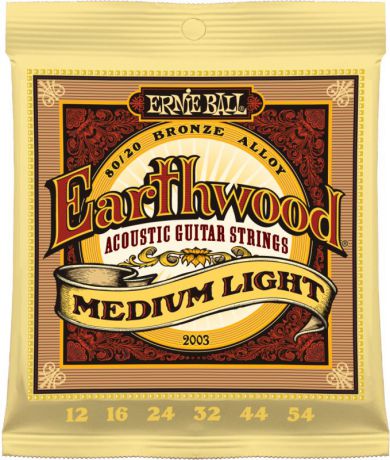 Ernie Ball Earthwood Medium Light 80/20 Bronze струны для акустической гитары (12-54)