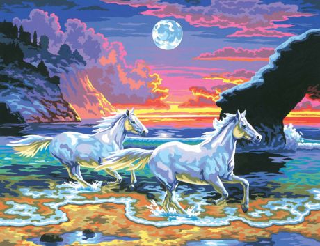 KSG Картина по номерам Бегущие лошади