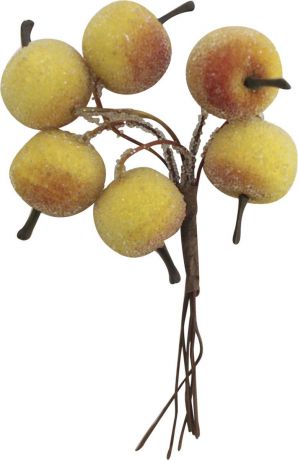 Декоративный букет для скрапбукинга Астра "Яблоки", цвет: красный, желтый, 10 х 8 см, 6 шт