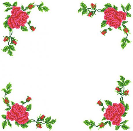 Набор для вышивки крестом Каролинка "Салфетка. Розы", 45 х 45 см