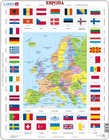 Larsen Пазл Карта и флаги Европы