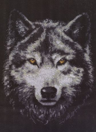 Набор для вышивания крестом "Взгляд волка", 21 х 27 см