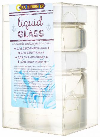 Декоративный материал Craft Premier "Liquid Glass" на основе эпоксидной смолы, 100 мл + 50 мл