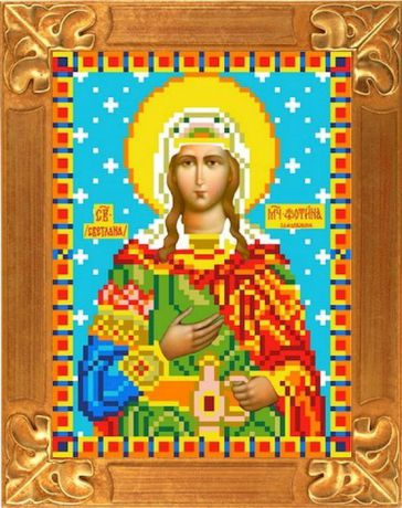 Канва с рисунком Каролинка "Святая Светлана", для вышивания бисером или крестом, 12,7 х 17,2 см