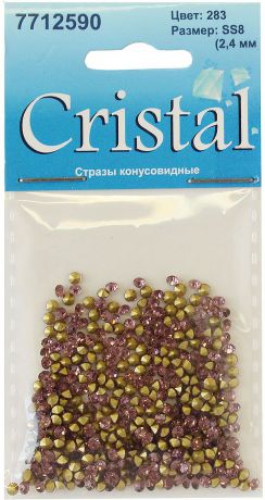 Стразы конусовидные риволи "Cristyle", цвет: розовый, 2,5 мм, 432 шт