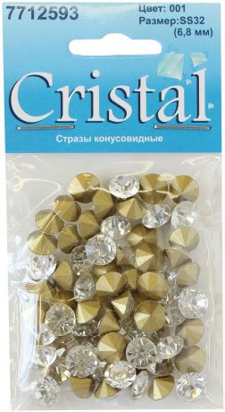 Стразы конусовидные риволи "Cristyle", цвет: прозрачный, 6,8 мм, 72 шт. 7712593_1