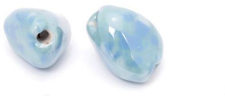 Бусины "Tesоro", керамические, цвет: голубой, 18 х 14 мм, 2 шт