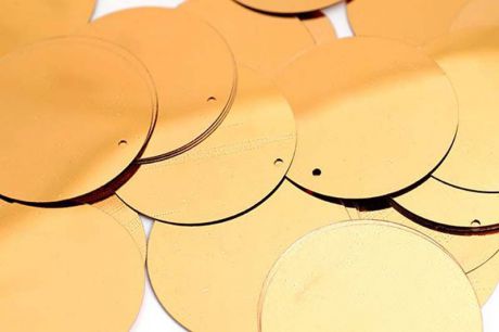Пайетки "Ideal", цвет: золотой (M010), 25 мм, 50 г