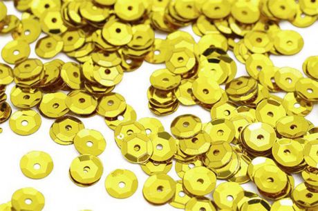 Пайетки "Ideal", цвет: желтый (A7), 8 мм, 50 г
