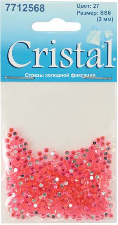 Стразы холодной фиксации "Cristyle", цвет: коралловый, диаметр 2 мм, 432 шт