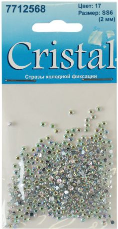 Стразы холодной фиксации "Cristyle", цвет: прозрачный, диаметр 2 мм, 432 шт