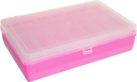 Коробка для мелочей "Trivol", двухъярусная, цвет: розовый, 23,5 см х 15 см х 6 см