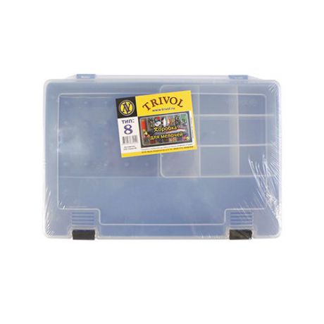 Коробка для мелочей "Тривол", цвет: синий, прозрачный, 274 х 188 х 65 мм