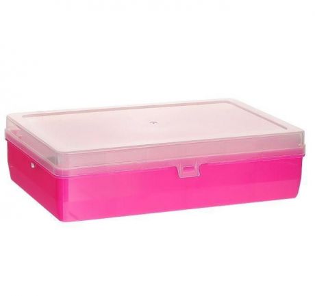 Коробка для мелочей "Trivol", двухъярусная, с микролифтом, цвет: розовый, 23,5 х 15 х 6 см