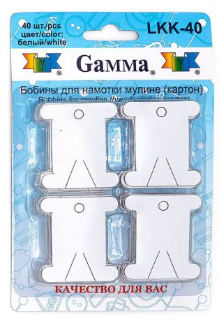 Бобины для ниток мулине "Gamma", цвет: белый, 40 шт