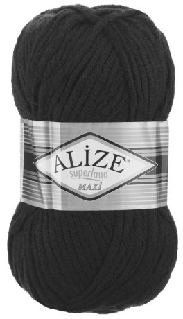 Пряжа для вязания Alize "Superlana Maxi", цвет: черный (60), 100 м, 100 г, 5 шт