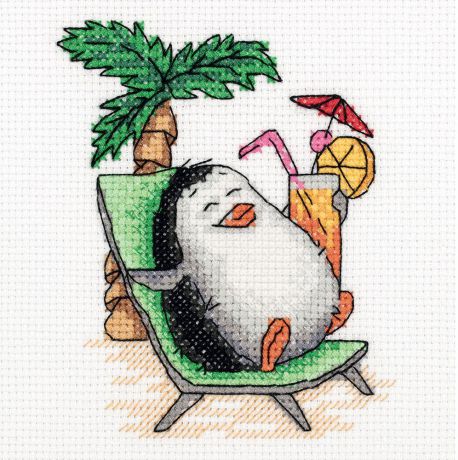 Набор для вышивания крестом Klart "Пингвиний отдых", 8-285, 11,5 х 13 см