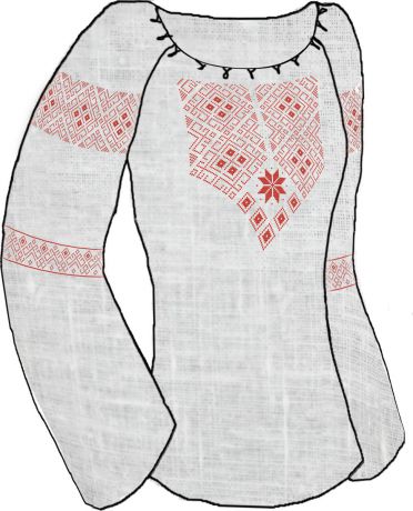 Набор для вышивания крестом и шитья Каролинка "Берегиня", размер сорочки 48-54, КБСН/лен/-08 КРОЙ
