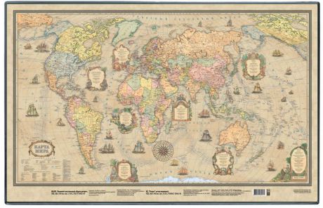 ДПС Настольное покрытие с картой мира ретро 38 х 59 см. 235633