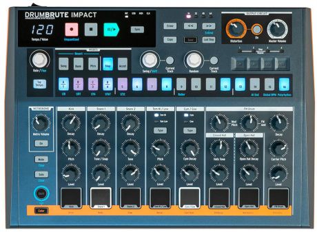 Аналоговый синтезатор Arturia DrumBrute Impact, MCI56120, темно-серый, оранжевый