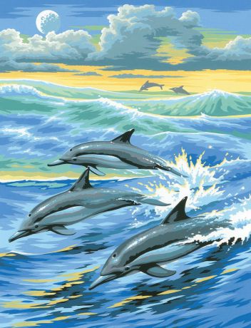 KSG Картина по номерам Дельфины
