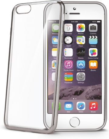 Celly Laser чехол для Apple iPhone 6/6s, Silver Clear