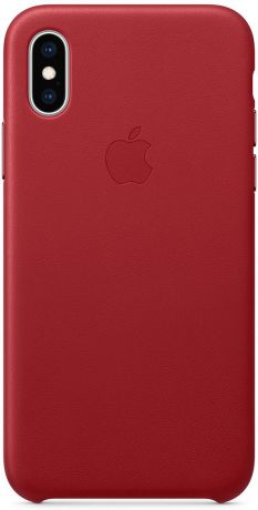 Чехол Apple Leather Case для iPhone XS, Red