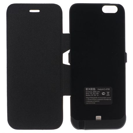 EXEQ HelpinG-iF08 чехол-аккумулятор для iPhone 6, Black (3300 мАч, флип-кейс)