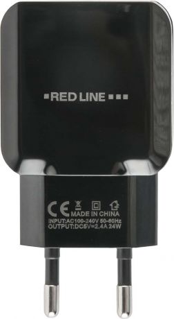 Red Line NC-2.4A, Black сетевое зарядное устройство + кабель micro USB