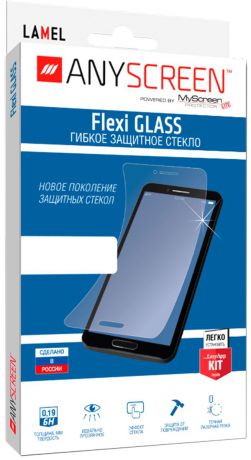 AnyScreen Flexi Glass защитное стекло универсальное для смартфонов 5.5", Transparent