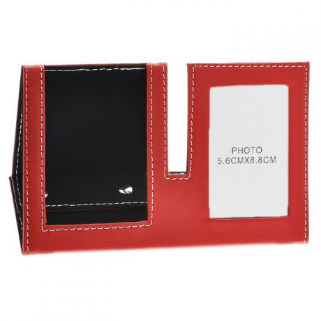 Подставка для мобильного телефона с рамкой для фото, цвет: красный, 5,5 см х 8,5 см. 28829