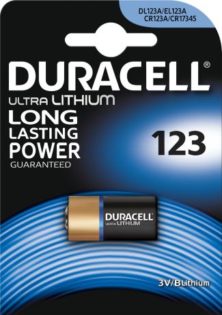 Фотобатарейка литиевая Duracell Ultra, специальная, тип 123, 1 шт