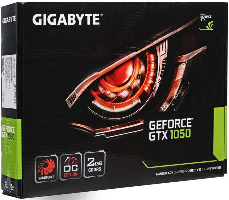 Видеокарта Gigabyte GeForce GTX 1050 Windforce OC 2GB, GV-N1050WF2OC-2GD