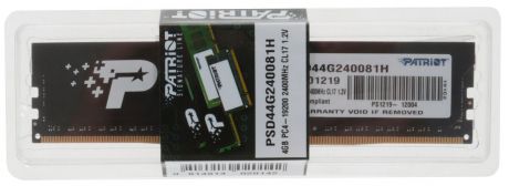 Модуль оперативной памяти Patriot DDR4 DIMM 4Gb 2400МГц (PSD44G240081H)