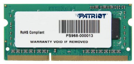 Модуль оперативной памяти Patriot DDR3 SO-DIMM 8GB 1600МГц (PSD38G16002S)