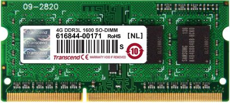 Модуль оперативной памяти Transcend DDR3L SODIMM 4GB 1600МГц
