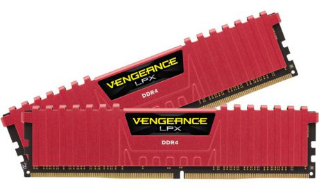 Комплект модулей оперативной памяти Corsair Vengeance LPX DDR4 2x4Gb 2400 МГц, Red (CMK8GX4M2A2400C14R)