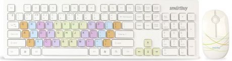 Комплект мышь + клавиатура SmartBuy SBC-218346AG-W, White с цветными клавишами