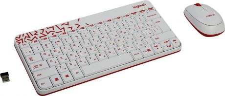 Комплект мышь + клавиатура Logitech Wireless Desktop MK240 Nano, White
