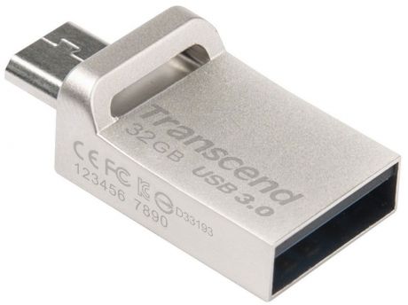 Флеш Диск Transcend 32Gb Jetflash 880 TS32GJF880S USB3.0 серебристый